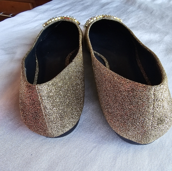 Larroude Lee Crystal-Embellished Lurex Flats Sz 11 - Picture 7 of 12